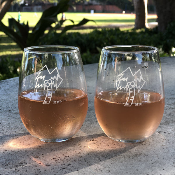 Palm Tree Wine Glass Set
